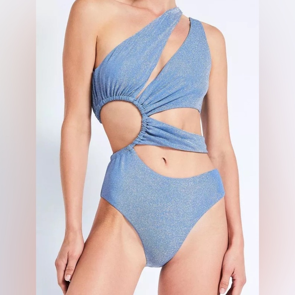 DEVON WINDSOR Nadine One Piece in azure blue shimmer sz XS